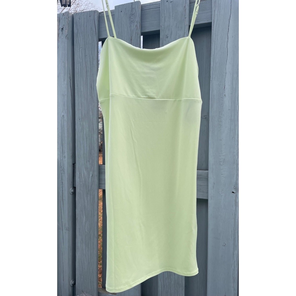 NWT Forever 21 Women's Medium Lime Sho Green Knit Tank Dress‎ Mini Dress
